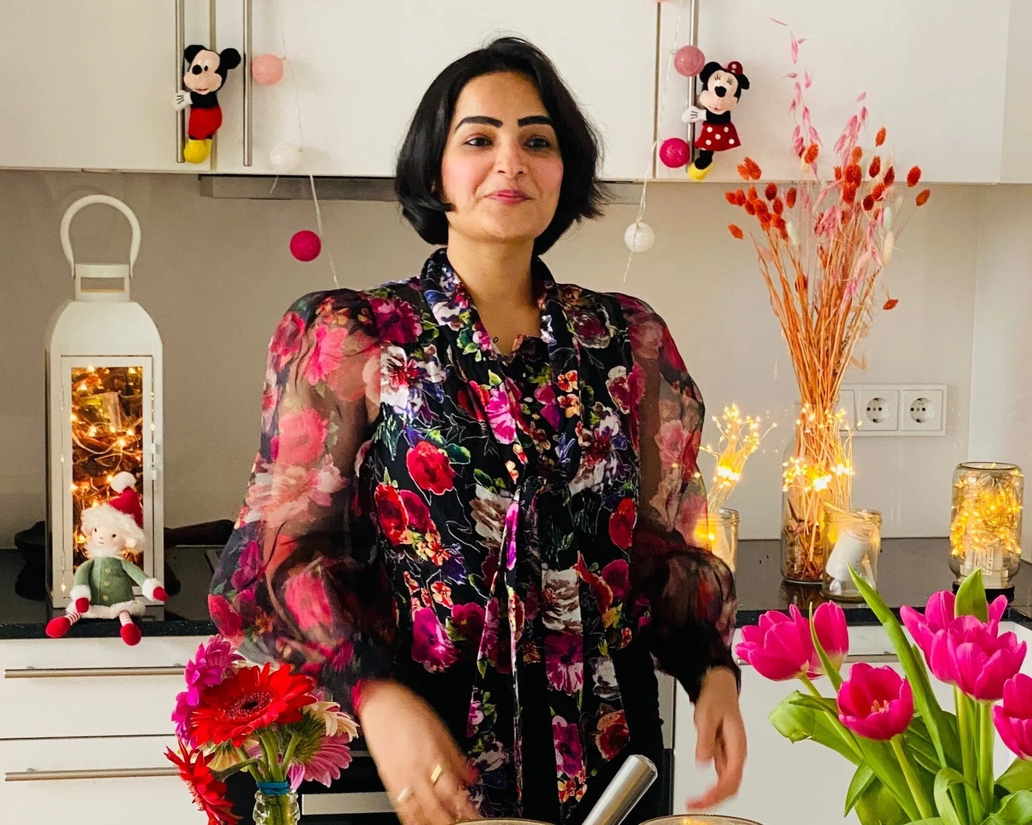  My kitchen decked with lights and decor 