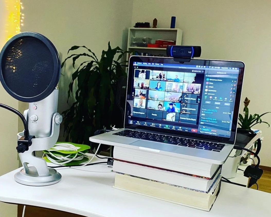  The technical setup for one of our virtual team building events 